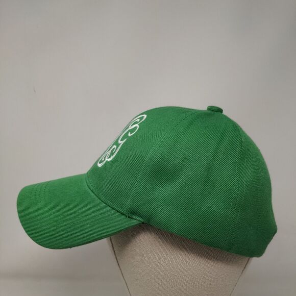 Monogram Strapback Hat Green One Size Adjustable Embroidered 6 Panel - Picture 3 of 8